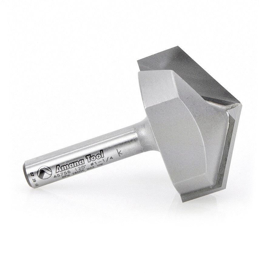 Amana Tool V-Groove 1-1/4 in Dia. 1/4 in Shank. 45756