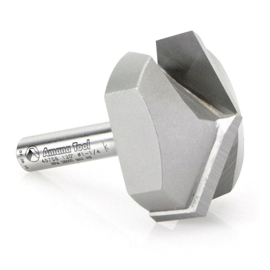 Amana Tool V-Groove 1-1/4 in Dia. 1/4 in Shank. 45756