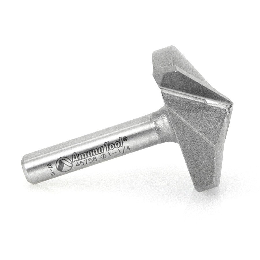Amana Tool V-Groove 1-1/4 in Dia. 1/4 in Shank. 45758