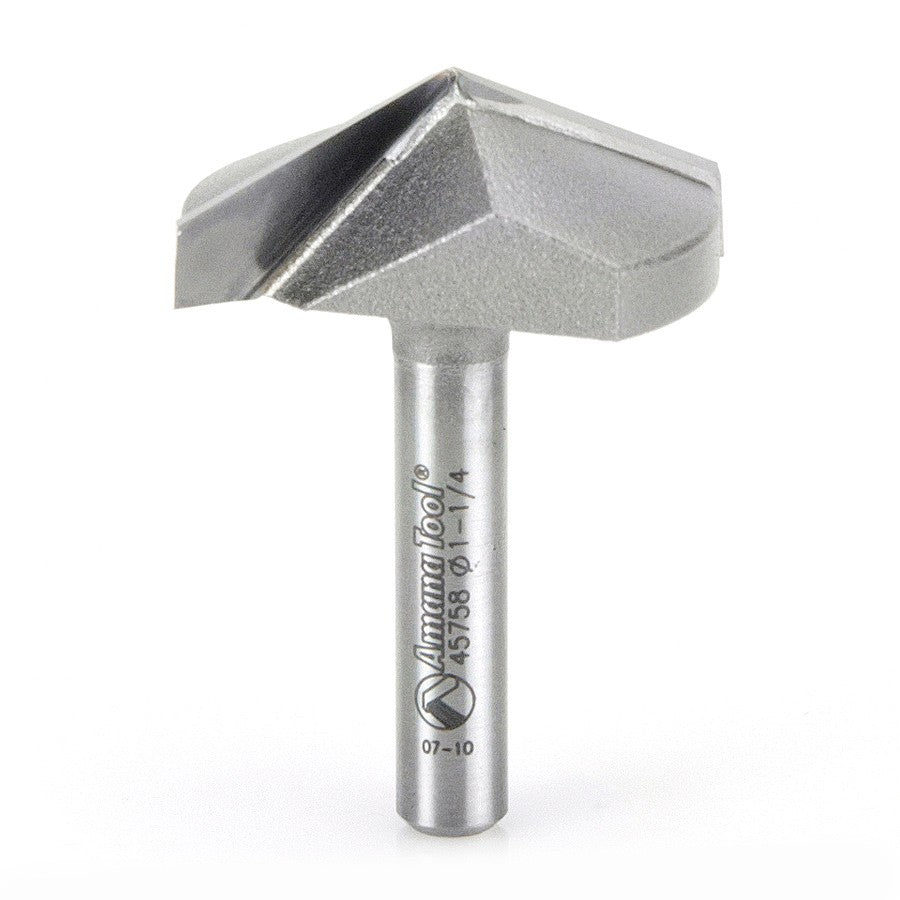 Amana Tool V-Groove 1-1/4 in Dia. 1/4 in Shank. 45758