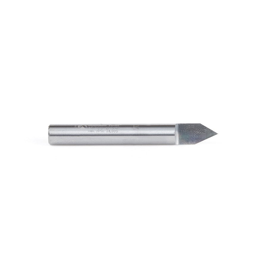 Amana Tool Solid Carbide 60 Deg. 0.005 Tip x 1/4 in x 2 Router Bit 45760