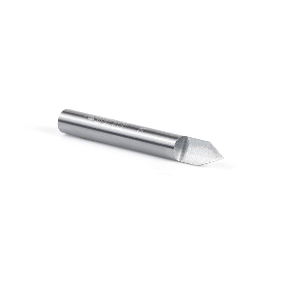 Amana Tool Solid Carbide 60 Deg. 0.005 Tip x 1/4 in x 2 Router Bit 45760