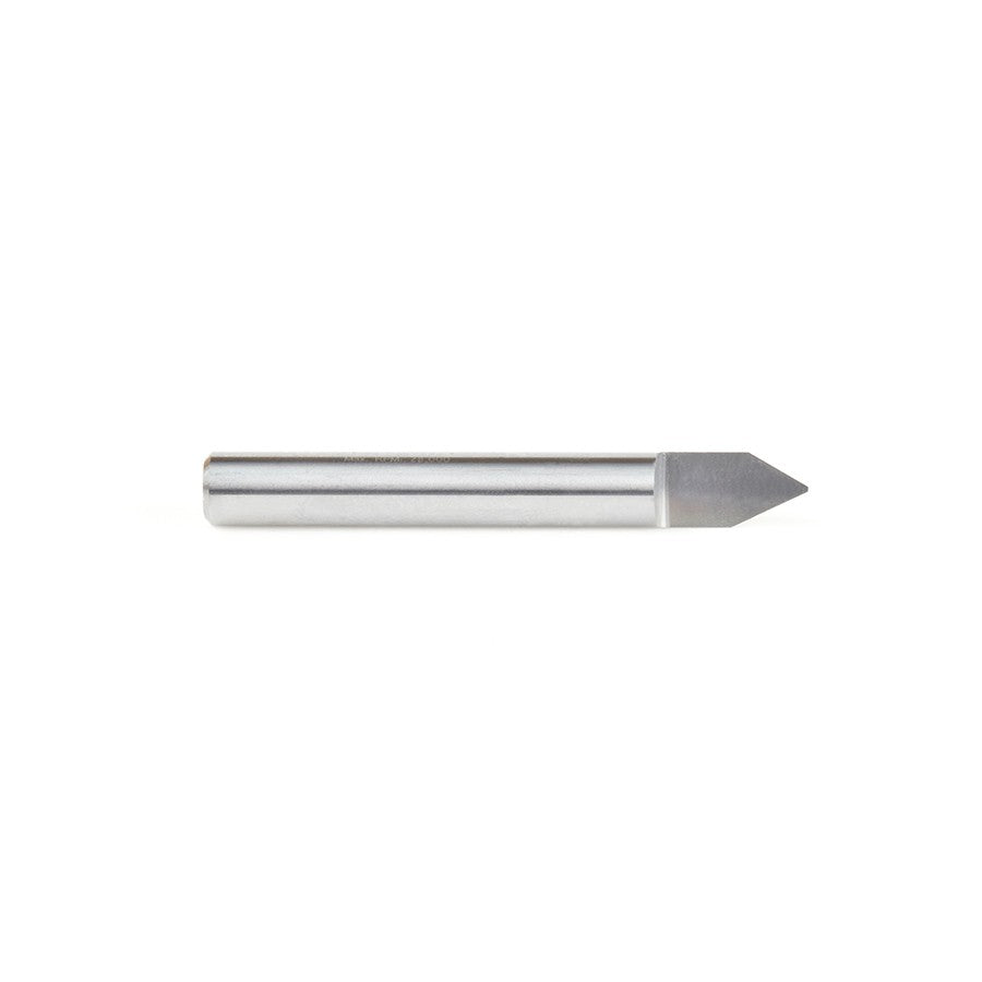 Amana Tool Solid Carbide 60 Deg. 0.020 Tip x 1/4 in x 2 Router Bit 45763