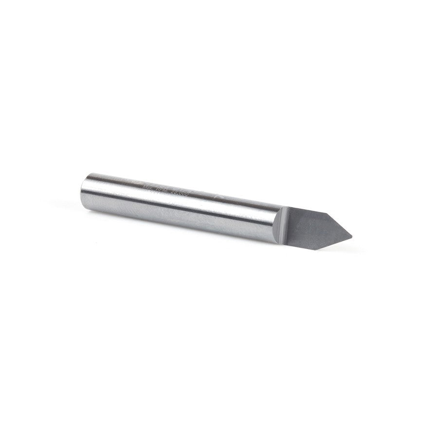 Amana Tool Solid Carbide 60 Deg. 0.020 Tip x 1/4 in x 2 Router Bit 45763