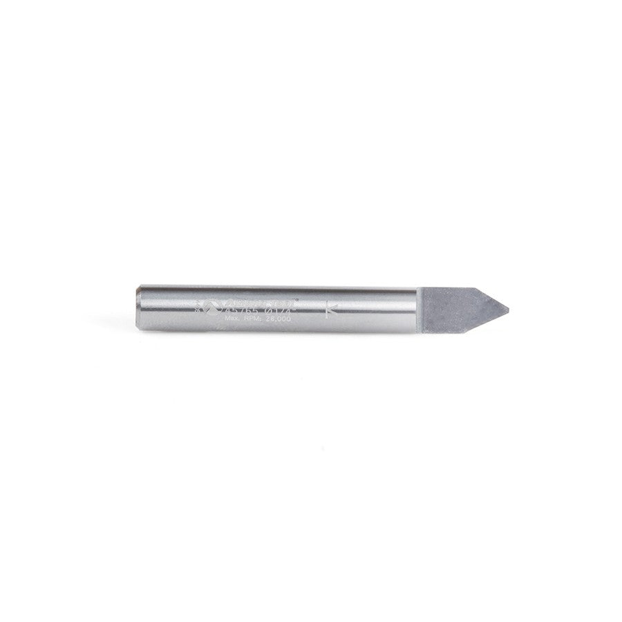 Amana Tool Solid Carbide 60 Deg. 0.030 Tip x 1/4 in x 2 Router Bit 45765
