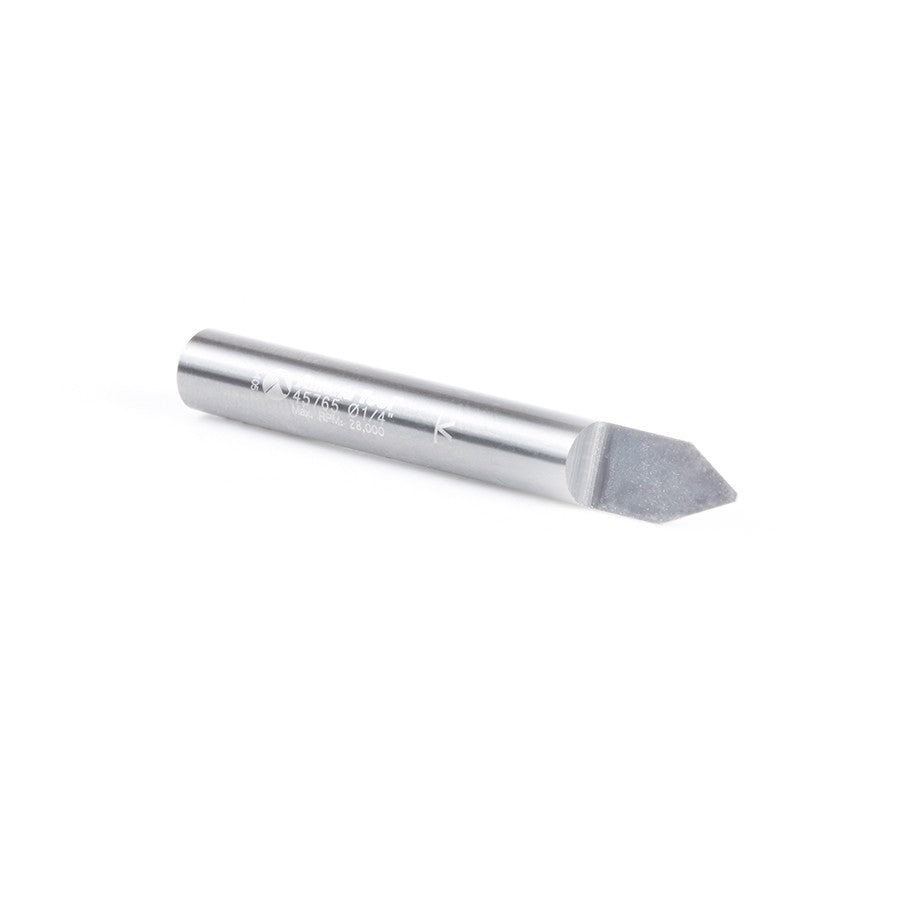 Amana Tool Solid Carbide 60 Deg. 0.060 Tip x 1/4 in x 2 Router Bit 45767