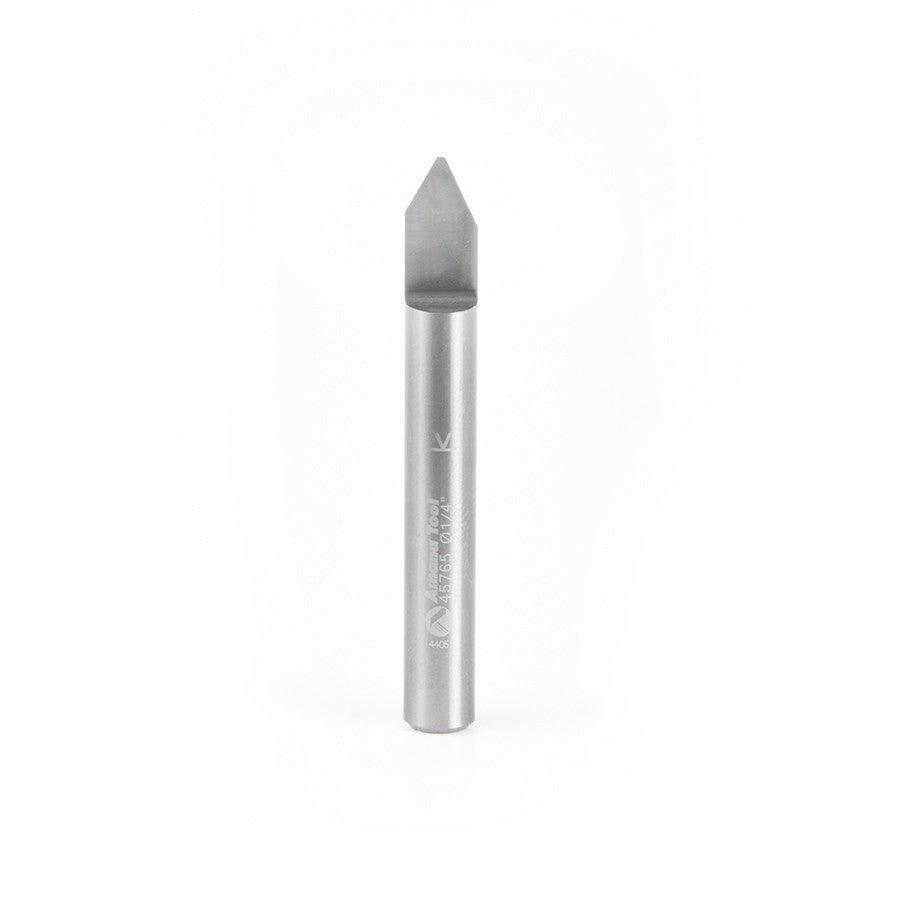 Amana Tool Solid Carbide 60 Deg. 0.060 Tip x 1/4 in x 2 Router Bit 45767
