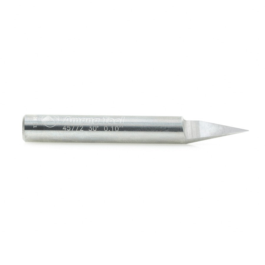 Amana Tool Solid Carbide 30 Deg. 0.010 Tip x 1/4 in Shank 45772