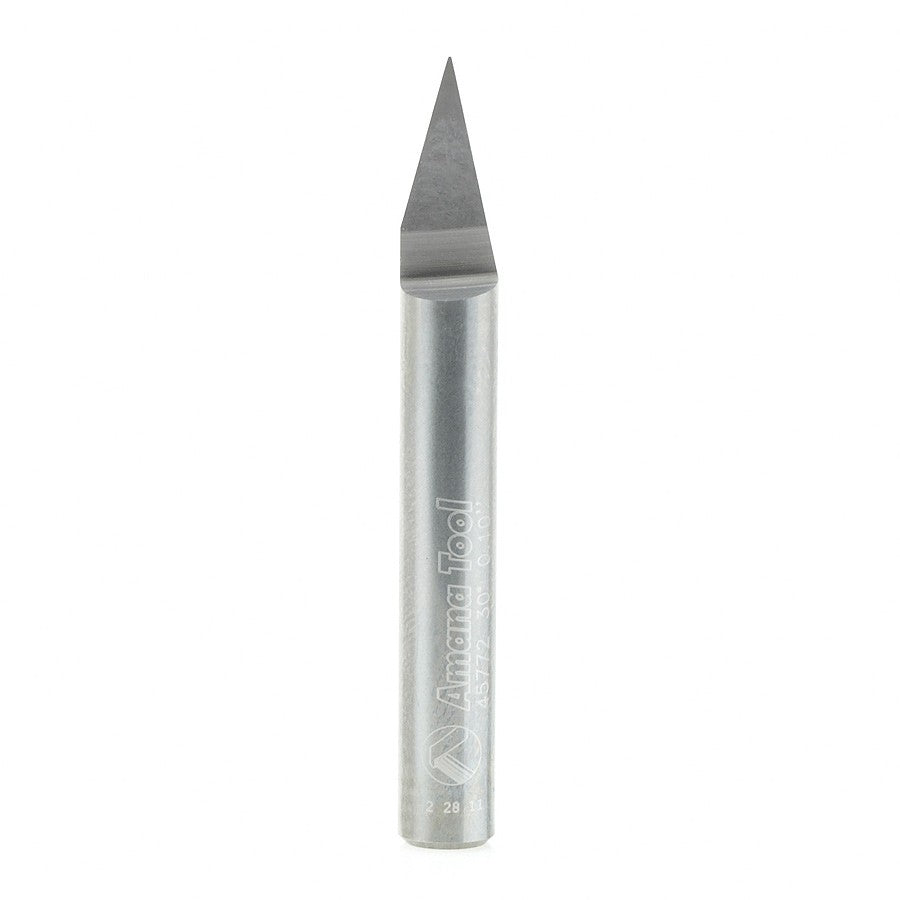 Amana Tool Solid Carbide 30 Deg. 0.010 Tip x 1/4 in Shank 45772