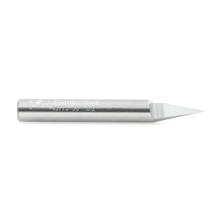 Amana Tool Solid Carbide 30 Deg. 0.020 Tip x 1/4 in Shank 45773