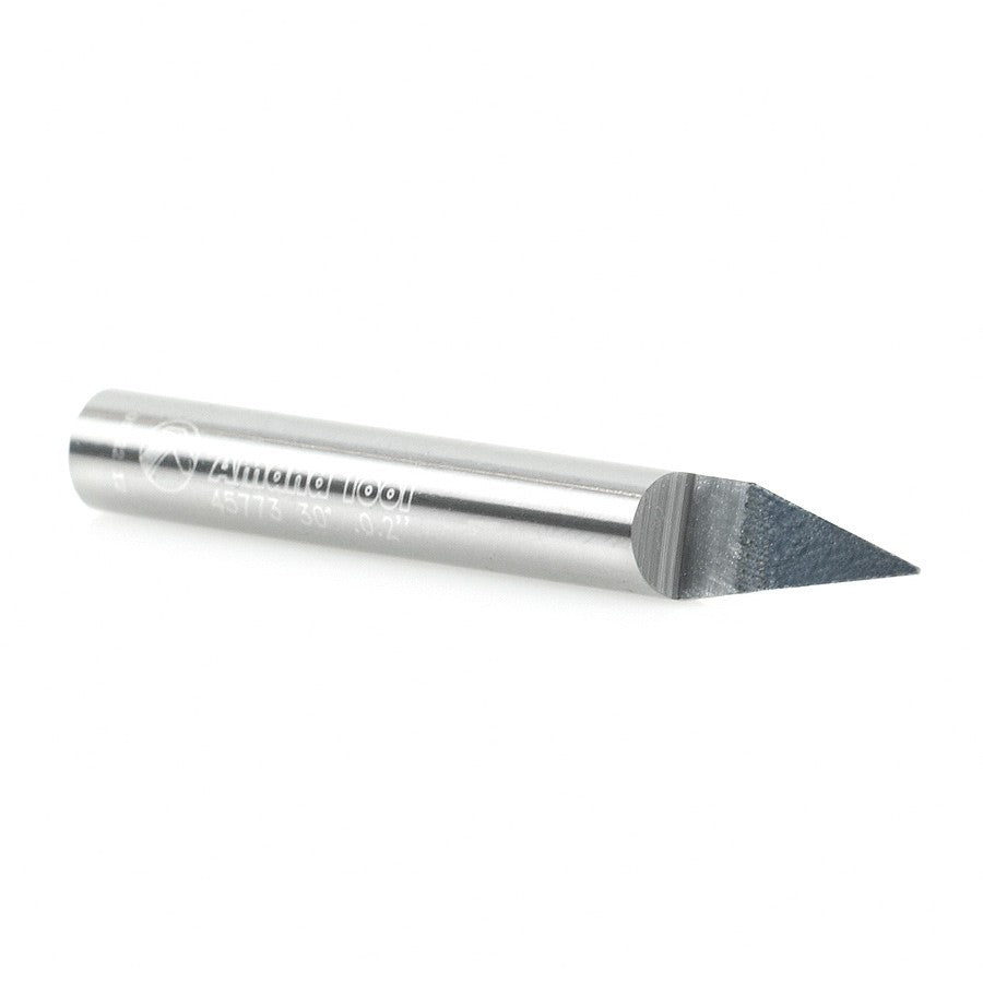 Amana Tool Solid Carbide 30 Deg. 0.020 Tip x 1/4 in Shank 45773