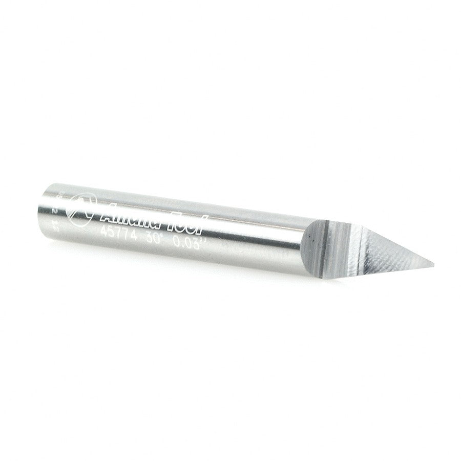 Amana Tool Solid Carbide 30 Deg. 0.030 Tip x 1/4 in Shank 45774