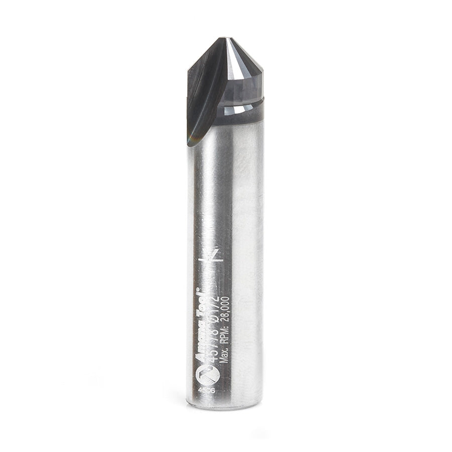 Amana Tool Carbide V-Groove 90 Deg, 3/8 x 1/2 in x 1/2 in Router Bit 45778