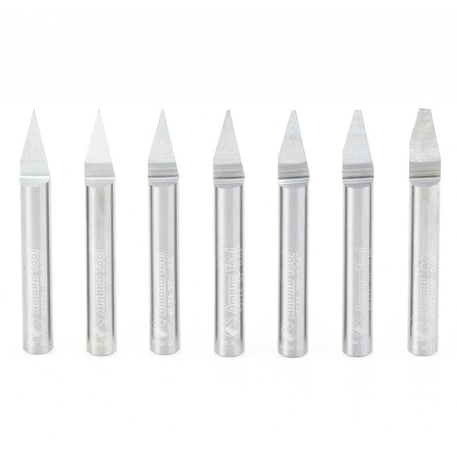 Amana Tool 7 pc Carbide 30 Deg 1/4 in Set 45779