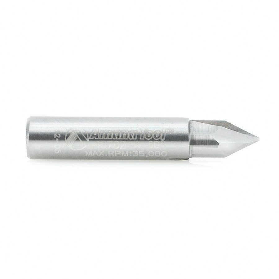 Amana Tool Solid Carbide V-Groove 60 Deg x 1/4 in x 3/16 x 1/4 in 45782