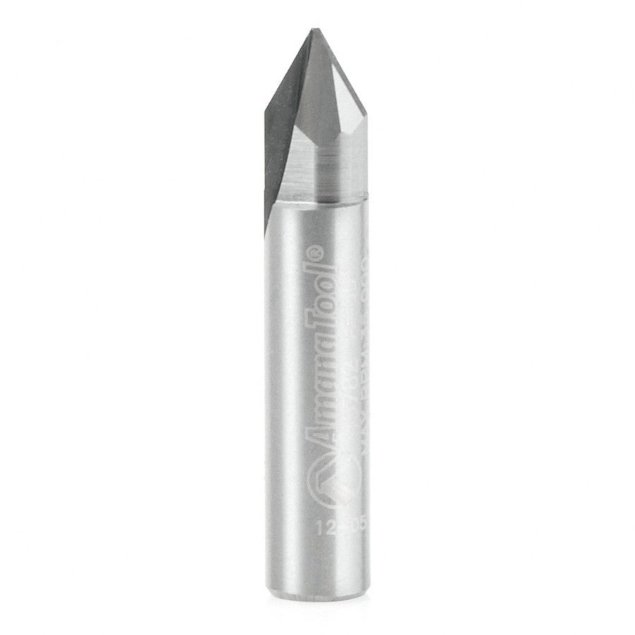 Amana Tool Solid Carbide V-Groove 60 Deg x 1/4 in x 3/16 x 1/4 in 45782