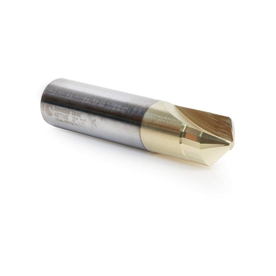 Amana Tool Carbide 108 Deg. 0.090 x 3/8 x 1/2 in x 1/2 in Router Bit 45785