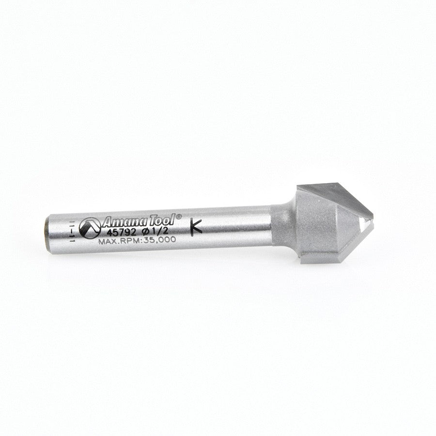 Amana Tool Carbide Tip Folding V-Groove 45 Deg 1/2 in x 3/8 x 1/4 in 45792