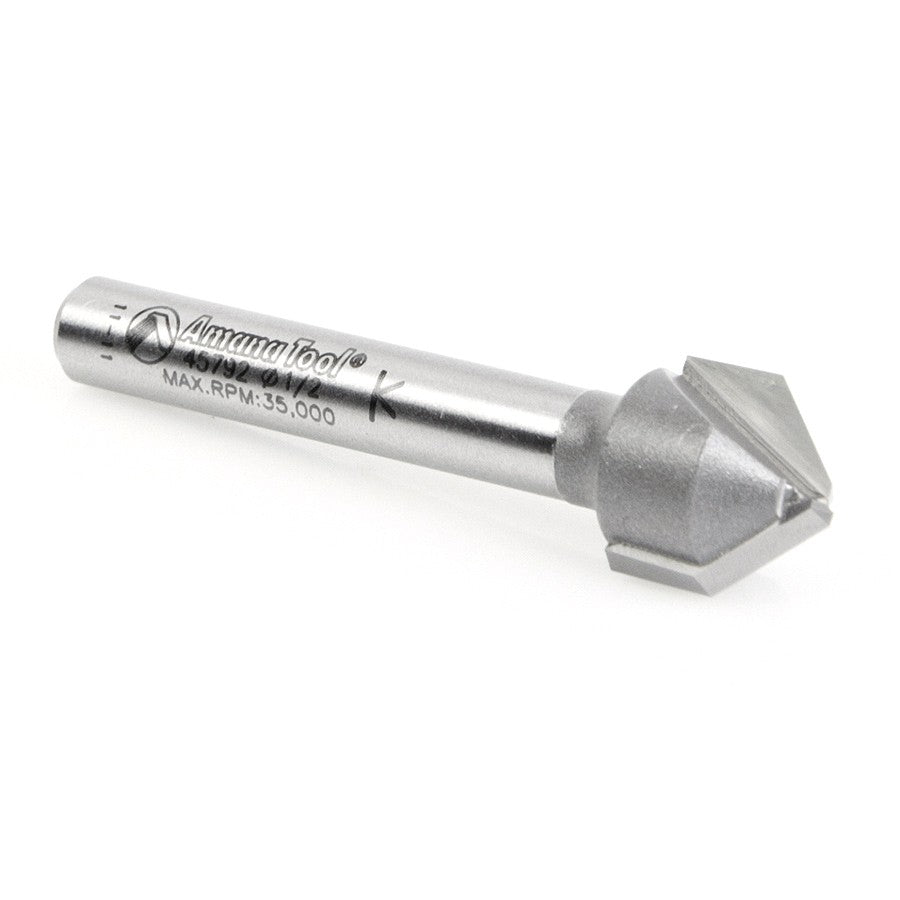 Amana Tool Carbide Tip Folding V-Groove 45 Deg 1/2 in x 3/8 x 1/4 in 45792