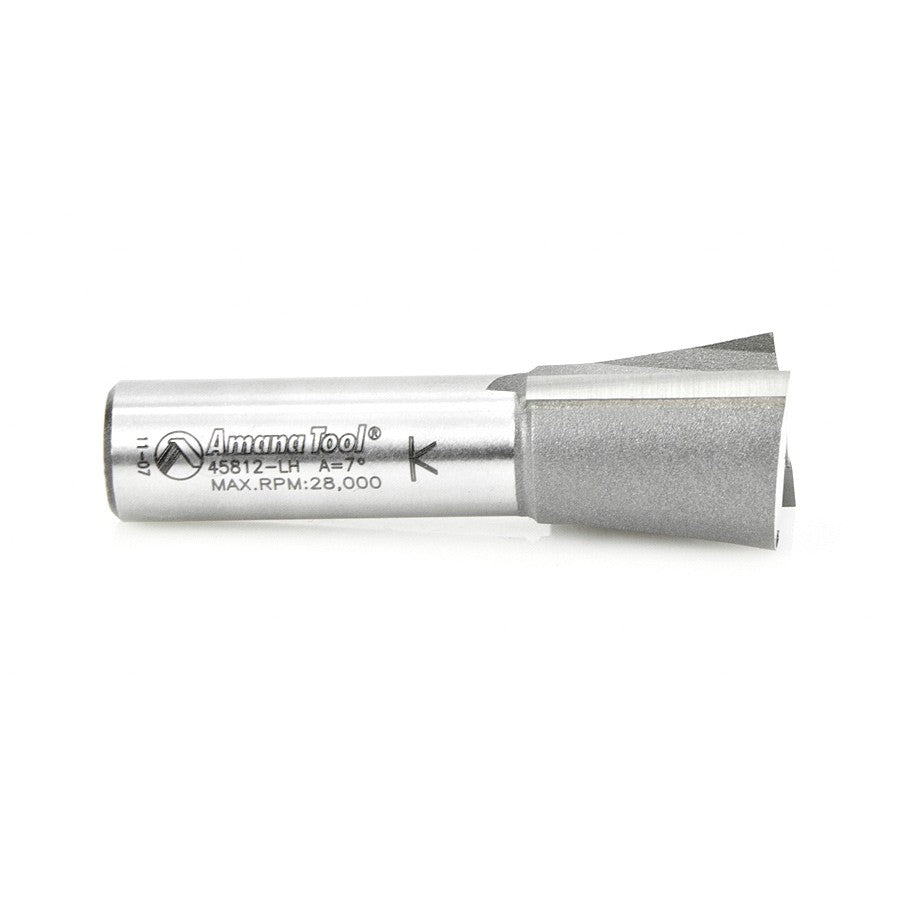 Amana Tool Dovetail 7/8 Dia. 1/2 in Shank L/H 45812-LH