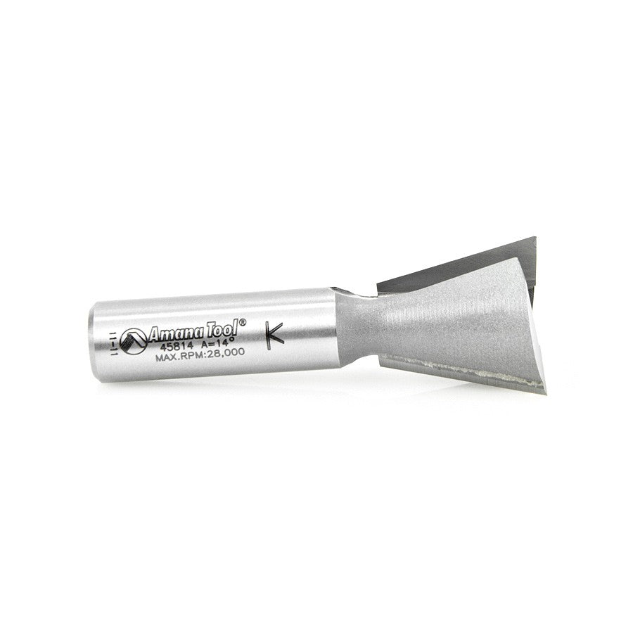 Amana Tool Dovetail 1 in Dia. 1/2 in Shank 45814
