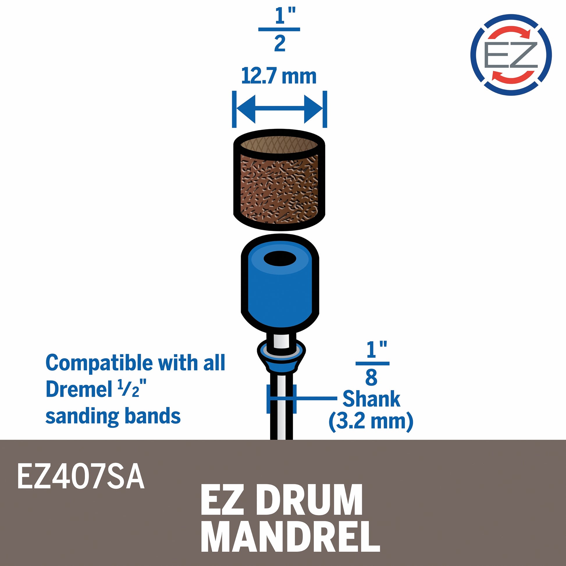 Dremel 1/2 in. EZ Drum Mandrel EZ407SA-01
