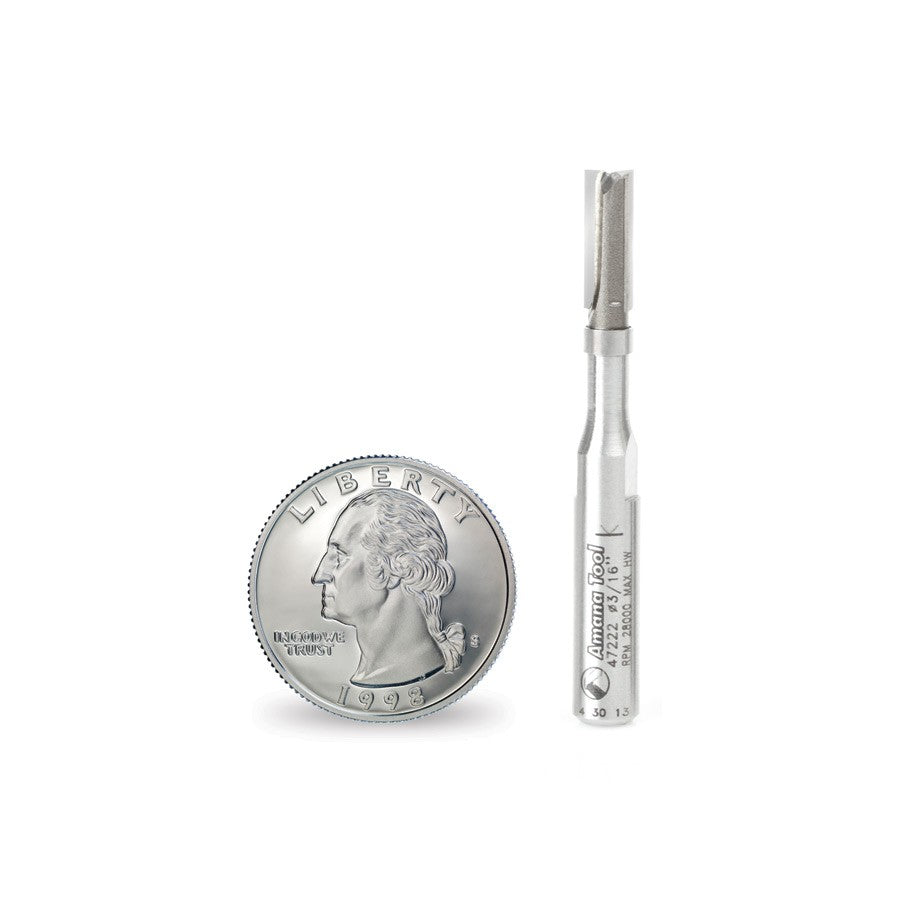 Amana Tool Plunge 3/16Dia. Upper BB 1/4 in Shank 47222