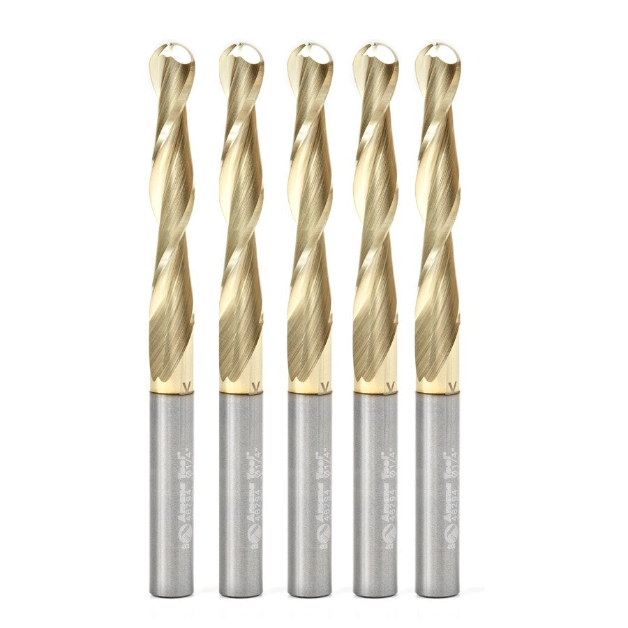 Amana Tool 5 pc 1/4 in Carving 3D Ball Nose 46294-5