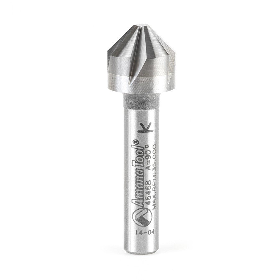 Amana Tool Solid Carbide 90 Deg,1/4 in x 1-9/16 Flute Countersink 46468