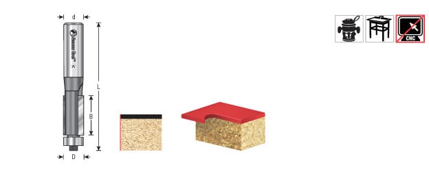 Amana Tool Flush Trim 1/2 in Dia. 1/4 in Shank 47104