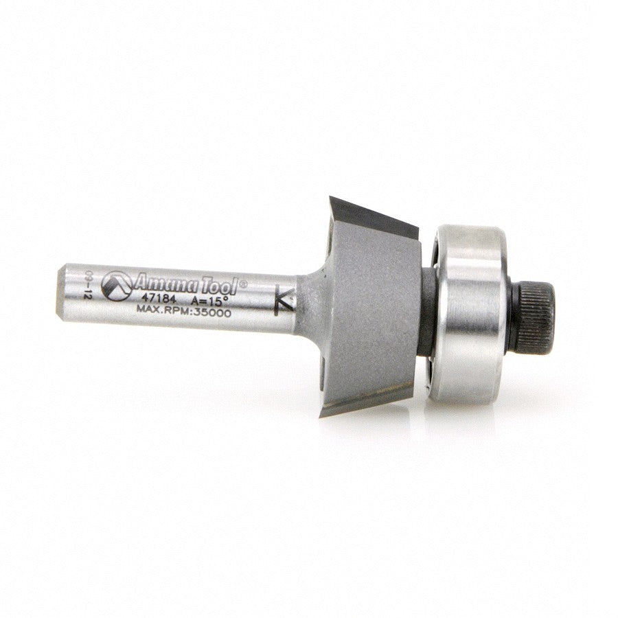Amana Tool Bevel Bit 15 Deg. Helix 1/4 in SH 47184