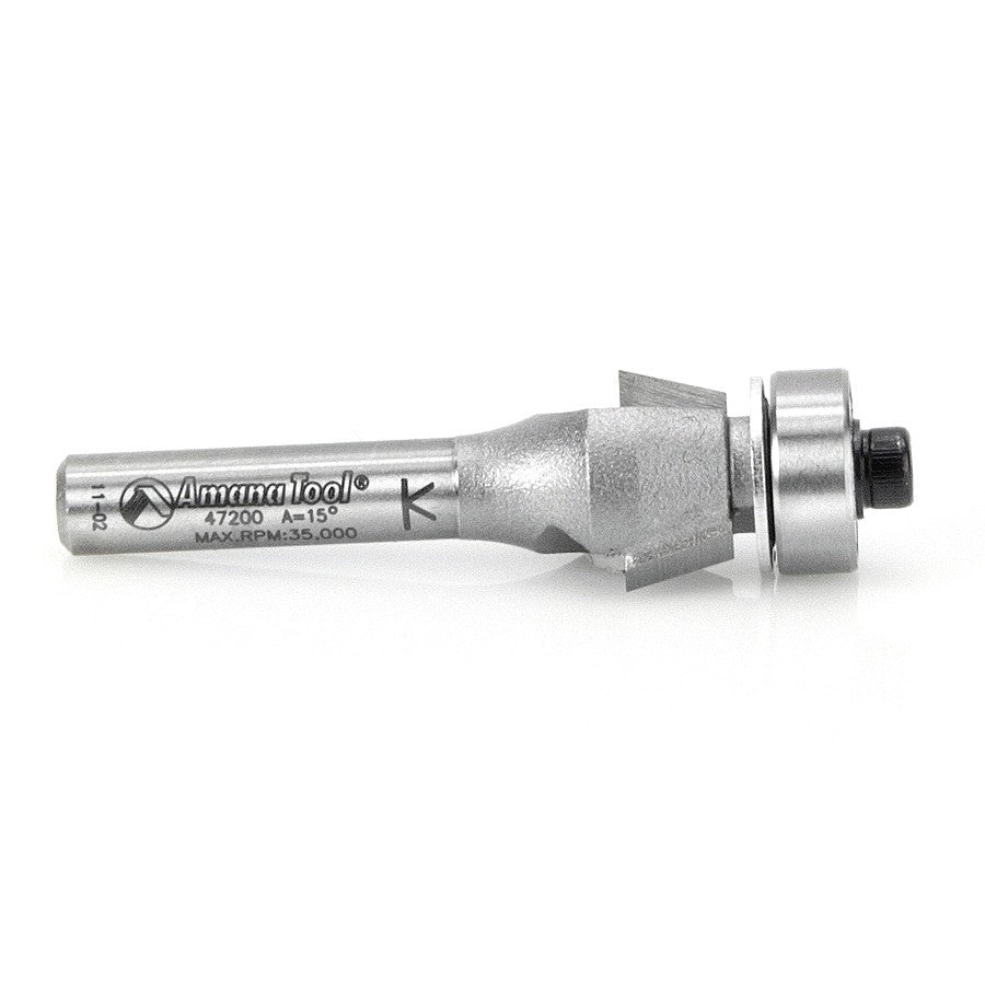 Amana Tool Bevel Bit 15 Degree 1/4 in Shank 47200
