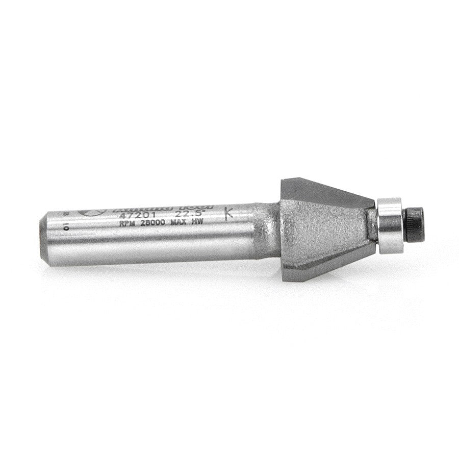 Amana Tool Bevel Bit 22 Degree 1/4 in Shank 47201