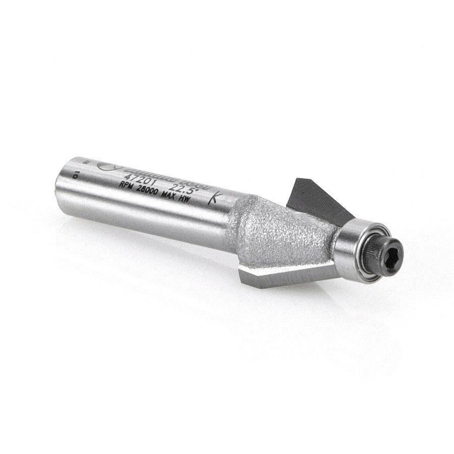 Amana Tool Bevel Bit 22 Degree 1/4 in Shank 47201
