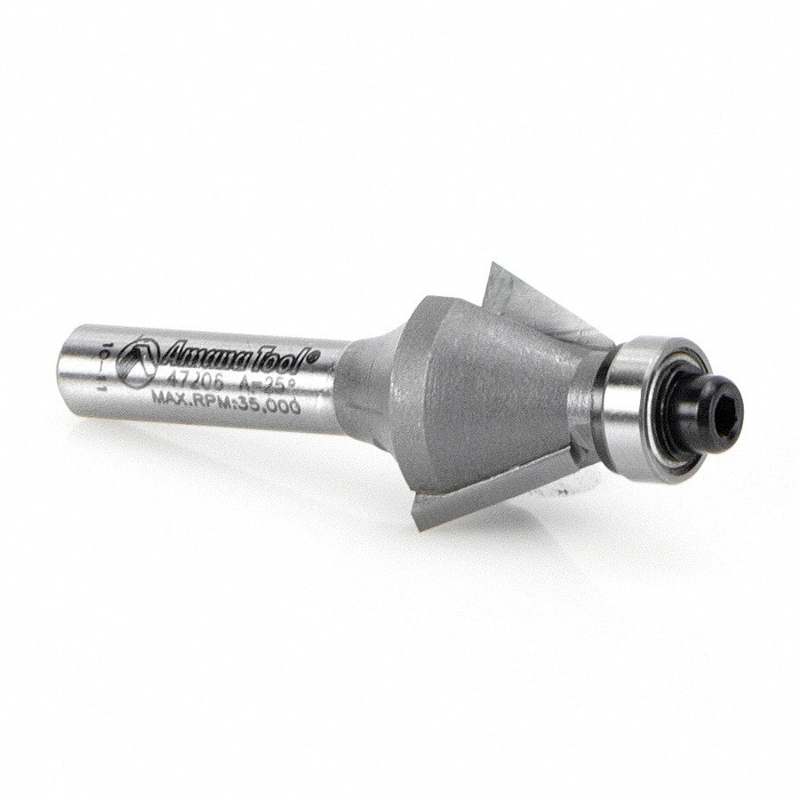 Amana Tool Bevel Bit 25 Degree 1/4 in Shank 47206