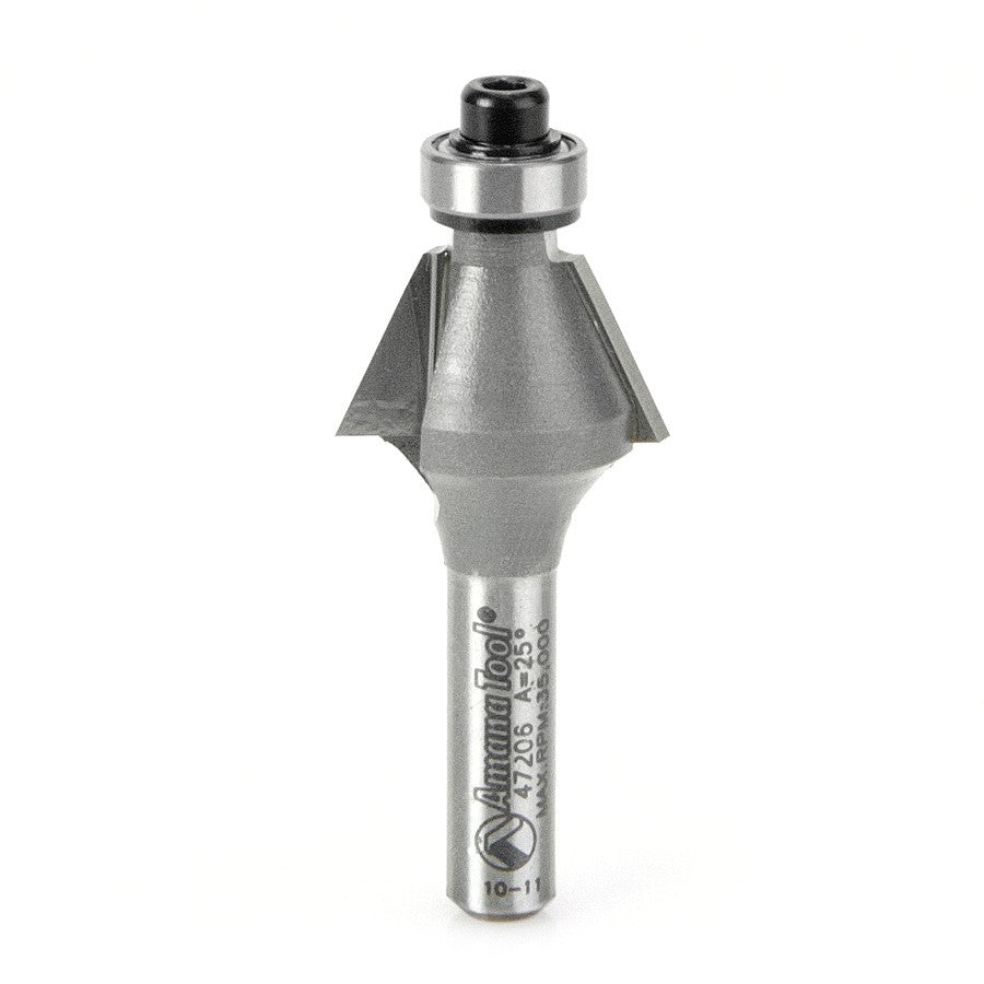 Amana Tool Bevel Bit 25 Degree 1/4 in Shank 47206