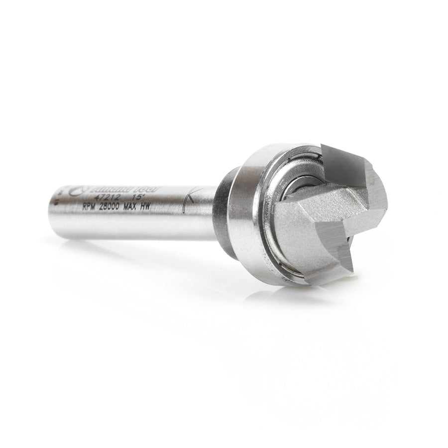 Amana Tool Bevel w/ BB 15 Degree 1/4 in Shank 47212