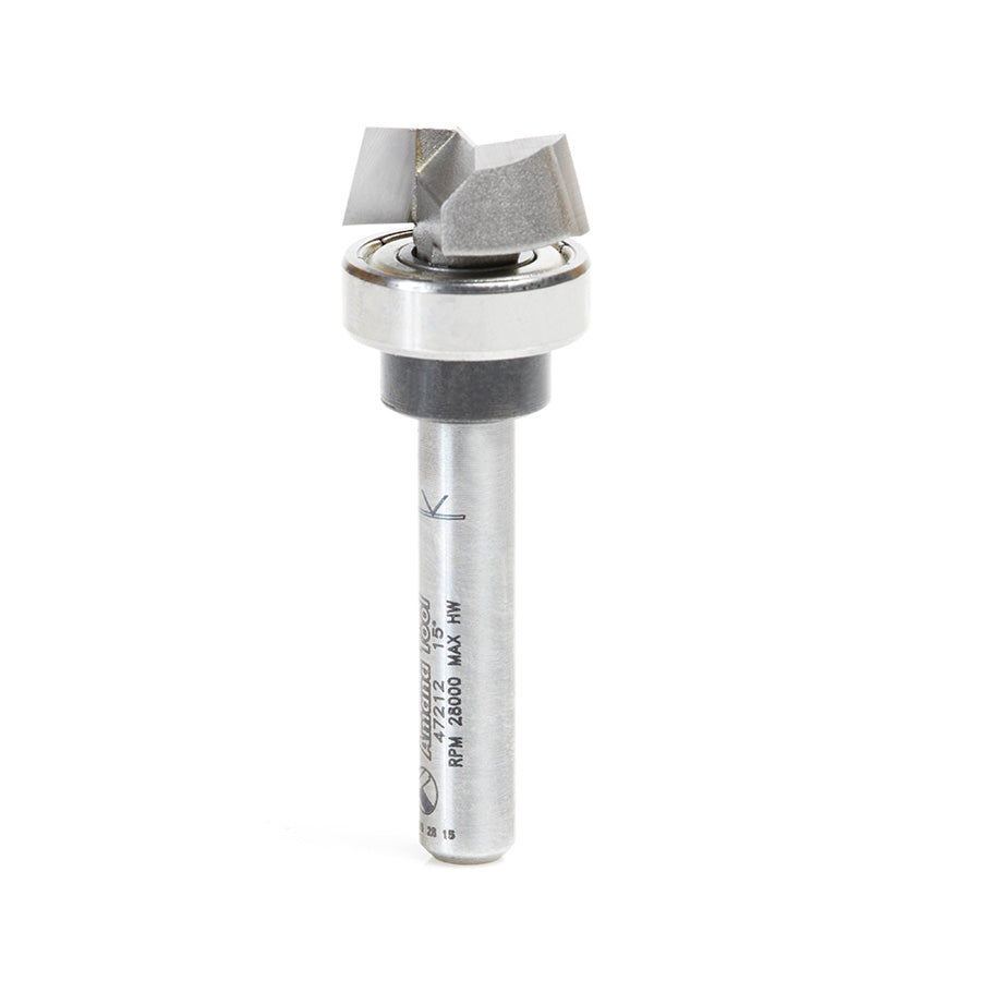 Amana Tool Bevel w/ BB 15 Degree 1/4 in Shank 47212