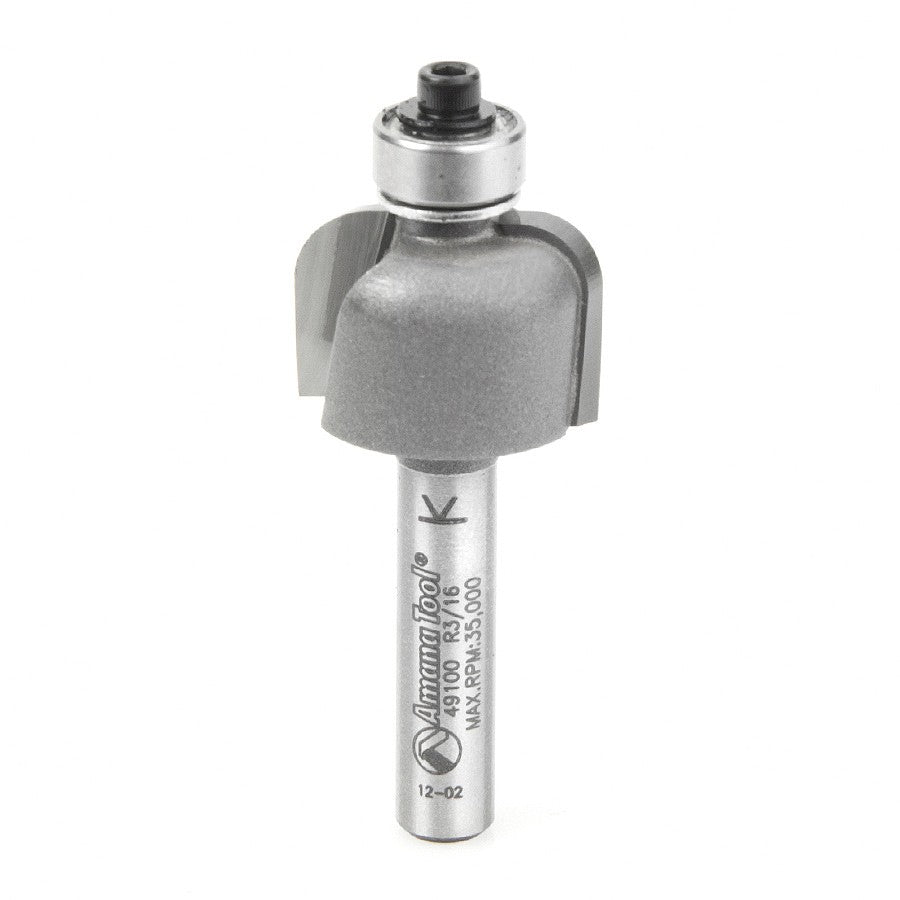 Amana Tool Cove Bit 3/16 Rad. 1/4 in Shank 49100