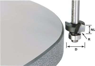 Festool HW Roundover Bit with Bearing 499798
