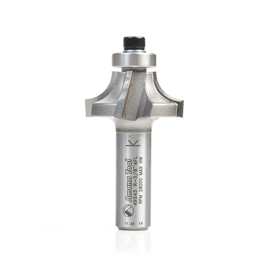 Amana Tool 4FL Corner Round 3/8 in R 1/2 in Shank 49543