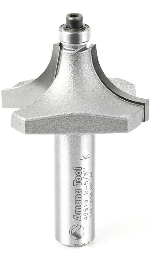 Amana Tool Beading Bit 5/8 Rad. 1/2 in Shank 49619