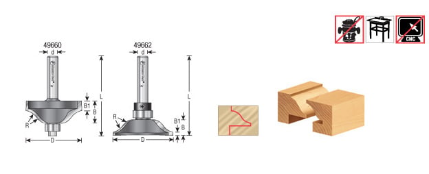 Amana Tool Stile and Rail Set 1/4 in Shank 49663