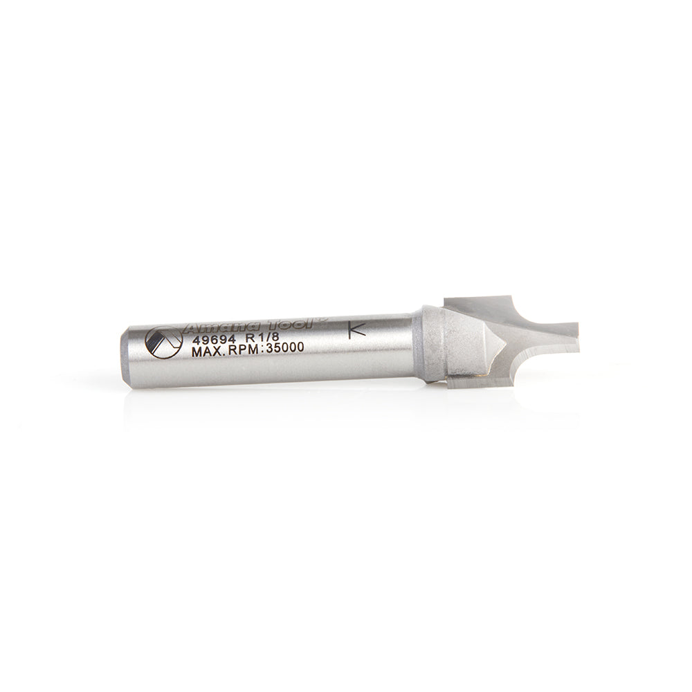Amana Tool Carbide Tip Plunge Round, 1/8 R x 3/8 x 1/2 in x 1/4 in 49694