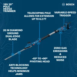 Bosch 18V 20" Cordless Pole Hedge Trimmer (Bare Tool) GHE18V-50TPN