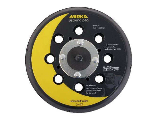 Mirka 5 in. 28 Hole Medium Grip Backup Pad 5/16 in. x 24 thread 130 g 915GV28-130G