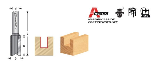 Amana Tool 2FL 13/32 in Dia. x 1 in CLx 1/4 in Shank 45193