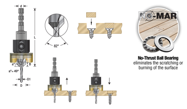 Amana Tool Countersink/Stop 5/32 in Drill 55336