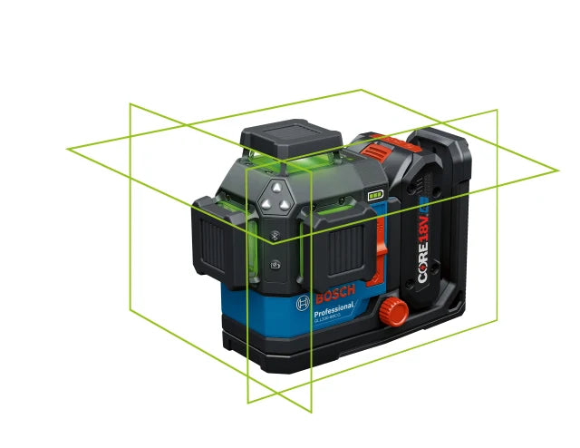 Bosch 18V 360deg Connected Green-Beam Three-Plane Leveling and Alignment Laser w/ (1) 4 Ah Battery GLL330-80CGL