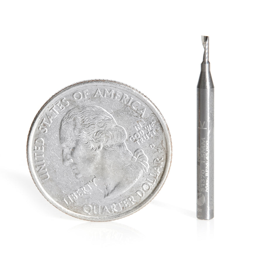 Amana Tool 1.5x3mm Shank Spiral O Aluminum 51370